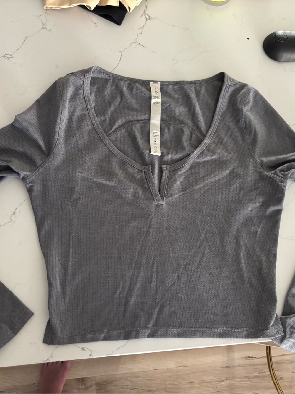 Gray Lululemon Long Sleeve Thermal Top